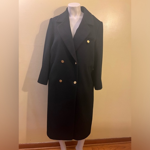 NWOT Vintage Forecaster of Boston Double Breasted Wool Long Coat Gold Buttons. - Picture 4 of 15